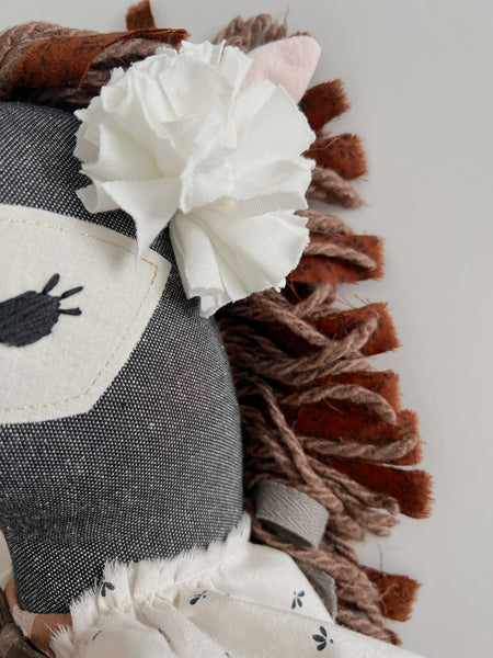 Wonder-Filled Bespoke Horse Doll // Tan and White Checkered - DaintyCheeks