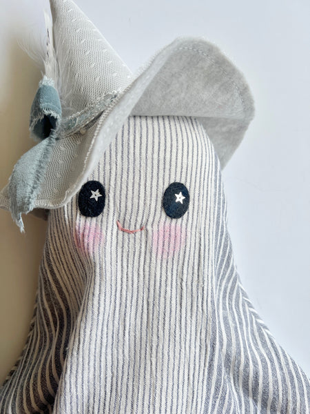 Wonder-Filled Attic Ghost// Dusty Indigo Stripe