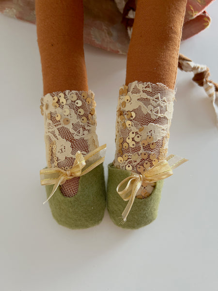 Wonder-Filled Bespoke Horse Doll // Vintage Blue & Crimson Floral