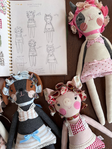 Bespoke Ocean Darling Mouse Art Doll Set // Ocean View