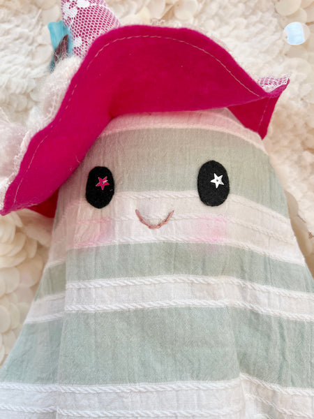 Wonder-Filled Attic Ghost// Mint Bow Stripe