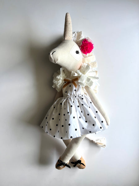 Wonder-Filled Bespoke Unicorn Doll // Polkadot