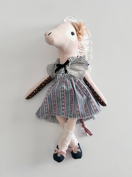 Wonder-Filled Bespoke Horse Doll // Blue Floral - DaintyCheeks