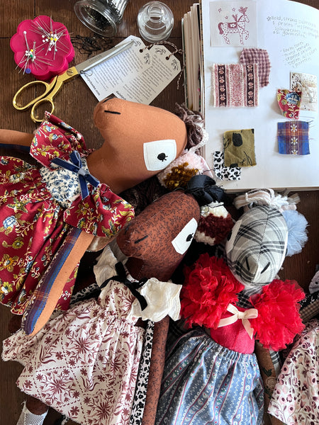 Wonder-Filled Bespoke Horse Doll // Vintage Sage Floral