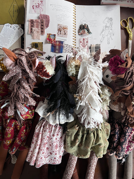 Wonder-Filled Bespoke Horse Doll // Vintage Sage Floral