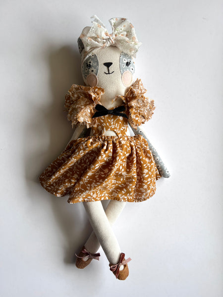 Wonder-Filled Bespoke Teddy Bear // Mustard Floral