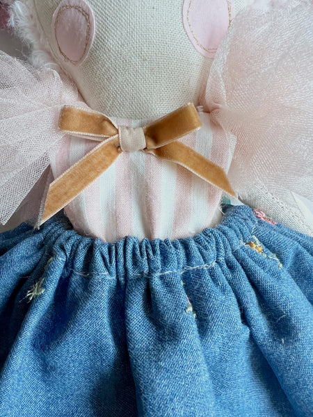 Wonder-Filled Bespoke Lamb // Pink & Indigo Floral Embroidered