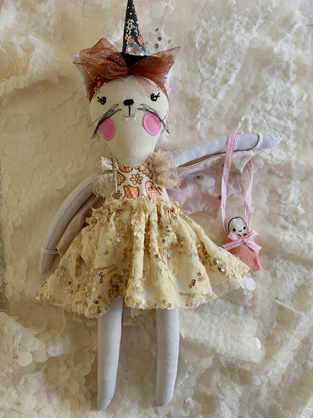 Lilac Bat Witch Heirloom Doll Set