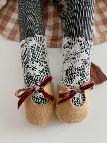 Wonder-Filled Bespoke Horse Doll // Tan and White Checkered - DaintyCheeks