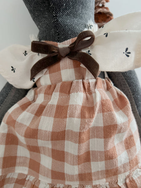 Wonder-Filled Bespoke Horse Doll // Tan and White Checkered - DaintyCheeks