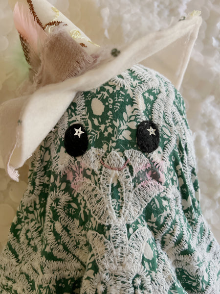 Wonder-Filled Attic Ghost// Emerald Embroidered