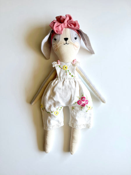 Wonder-Filled Puppy // Vintage Floral Embroidered