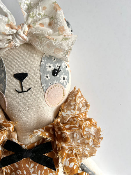 Wonder-Filled Bespoke Teddy Bear // Mustard Floral