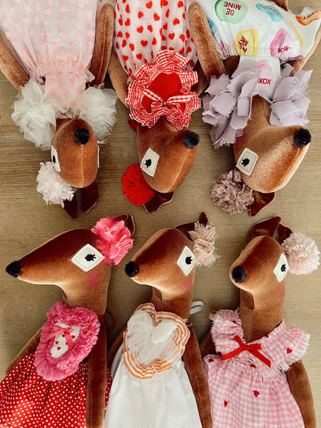 2025 Valentine Velvet Baby Deer // Heart Gingham