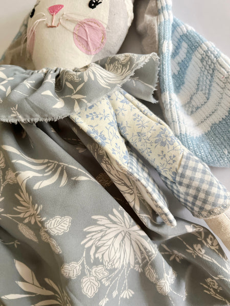 Wonder-Filled Rabbit // Dusty Blue Floral