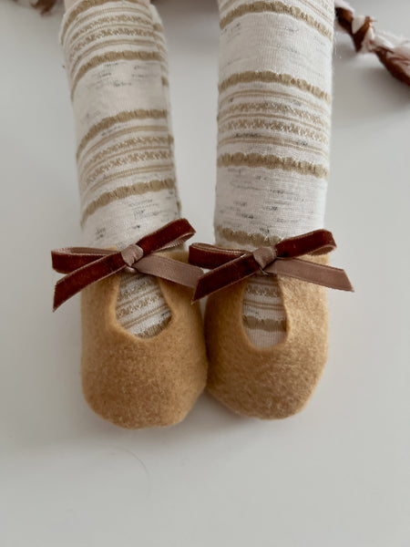 Wonder-Filled Bespoke Horse Doll // Brown & Cream Floral and Check - DaintyCheeks