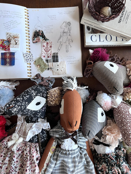 Wonder-Filled Bespoke Horse Doll // Vintage Sage Floral