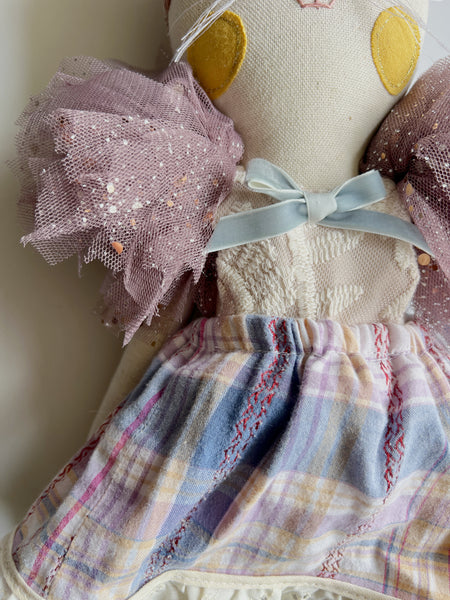 Wonder-Filled Garden Hare Bespoke Doll // Lilac Plaid