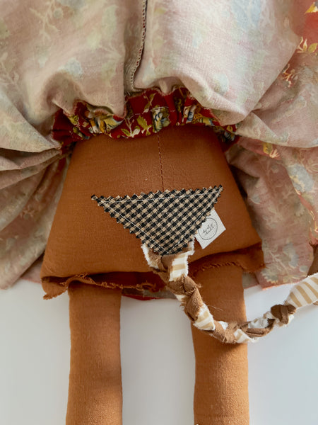 Wonder-Filled Bespoke Horse Doll // Vintage Blue & Crimson Floral