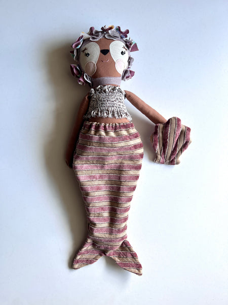 Bespoke Ocean Darling Sloth Art Doll Set // Sand Dollar