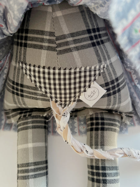 Wonder-Filled Bespoke Horse Doll // Red & Blue Heart Floral