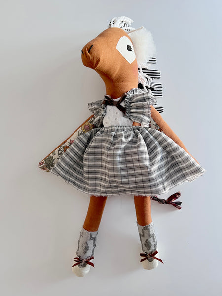 Wonder-Filled Bespoke Horse Doll // Monochromatic Eyelet