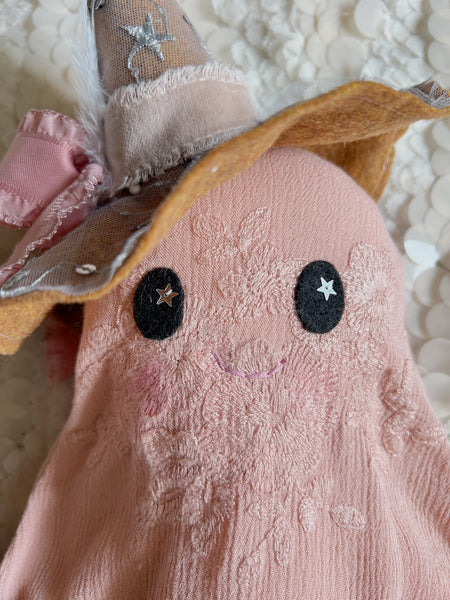 Wonder-Filled Attic Ghost// Blush Embroidered
