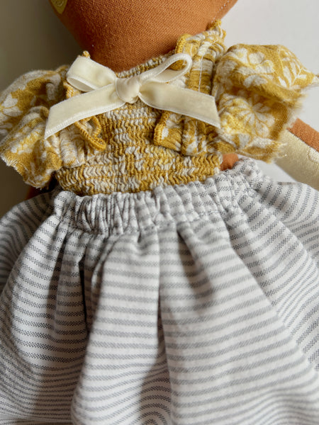 Wonder-Filled Garden Hare Bespoke Doll // Daffodil Stripe