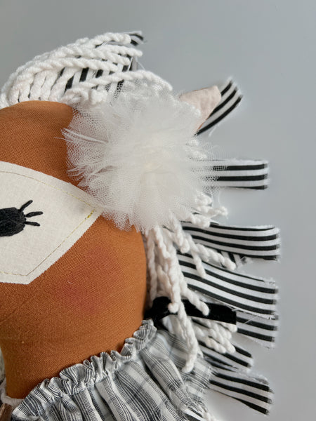 Wonder-Filled Bespoke Horse Doll // Monochromatic Eyelet