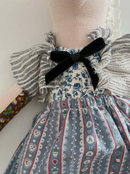 Wonder-Filled Bespoke Horse Doll // Blue Floral - DaintyCheeks