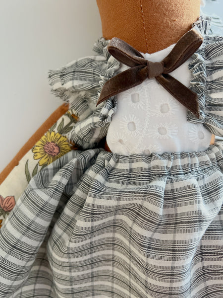 Wonder-Filled Bespoke Horse Doll // Monochromatic Eyelet