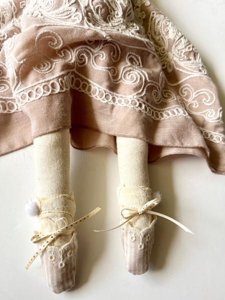 Wonder-Filled Attic Ghost// Dusty Taupe Embroidered