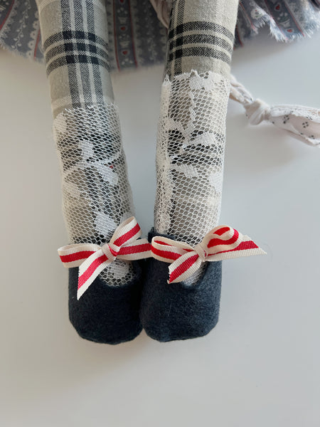 Wonder-Filled Bespoke Horse Doll // Red & Blue Heart Floral