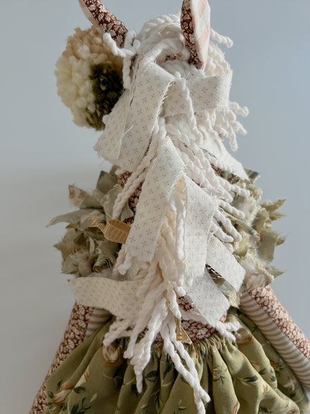 Wonder-Filled Bespoke Horse Doll // Vintage Sage Floral