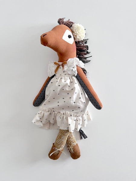 Wonder-Filled Bespoke Horse Doll // Cream Ruffle - DaintyCheeks