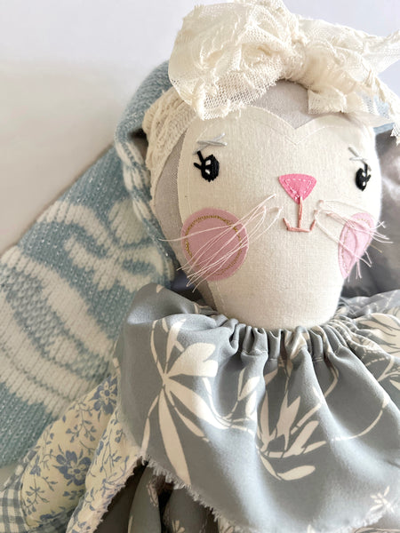Wonder-Filled Rabbit // Dusty Blue Floral