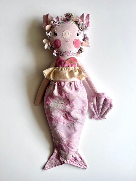 Bespoke Ocean Darling Pig Art Doll Set // Golden Sunset