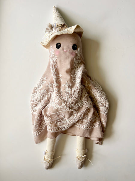 Wonder-Filled Attic Ghost// Dusty Taupe Embroidered