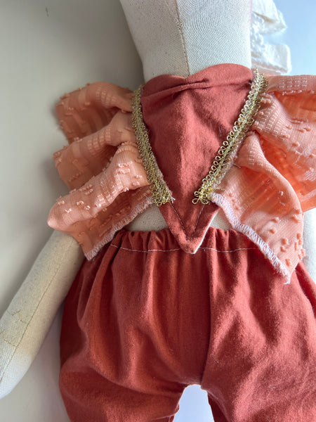 Wonder-Filled Bespoke Unicorn Doll // Rust Romper