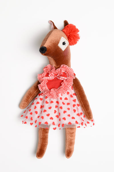 2025 Valentine Velvet Baby Deer // Red Heart Tulle