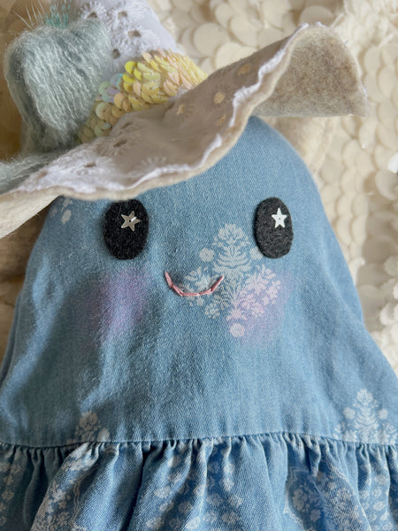 Wonder-Filled Attic Ghost// Floral Indigo
