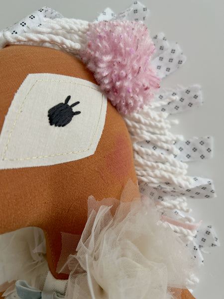 Wonder-Filled Bespoke Horse Doll // Vintage Floral Pastel - DaintyCheeks