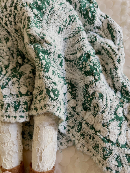 Wonder-Filled Attic Ghost// Emerald Embroidered