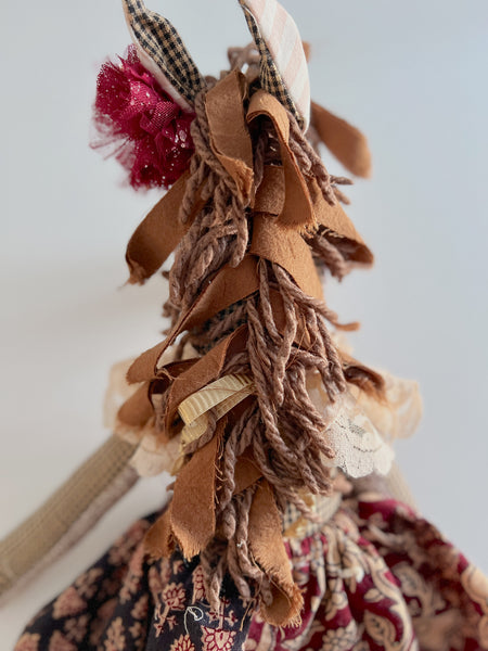 Wonder-Filled Bespoke Horse Doll // Berry Floral