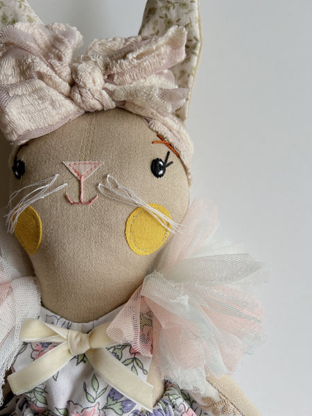 Wonder-Filled Garden Hare Bespoke Doll // Vintage Floral
