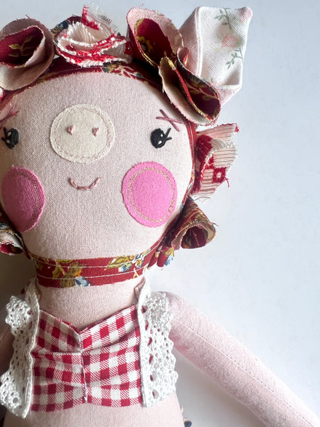Bespoke Ocean Darling Pig Art Doll Set // Americana