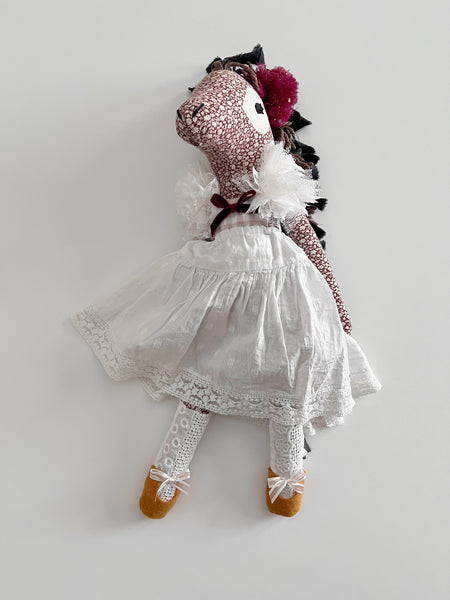 Wonder-Filled Bespoke Horse Doll // Neutral Plaid - DaintyCheeks